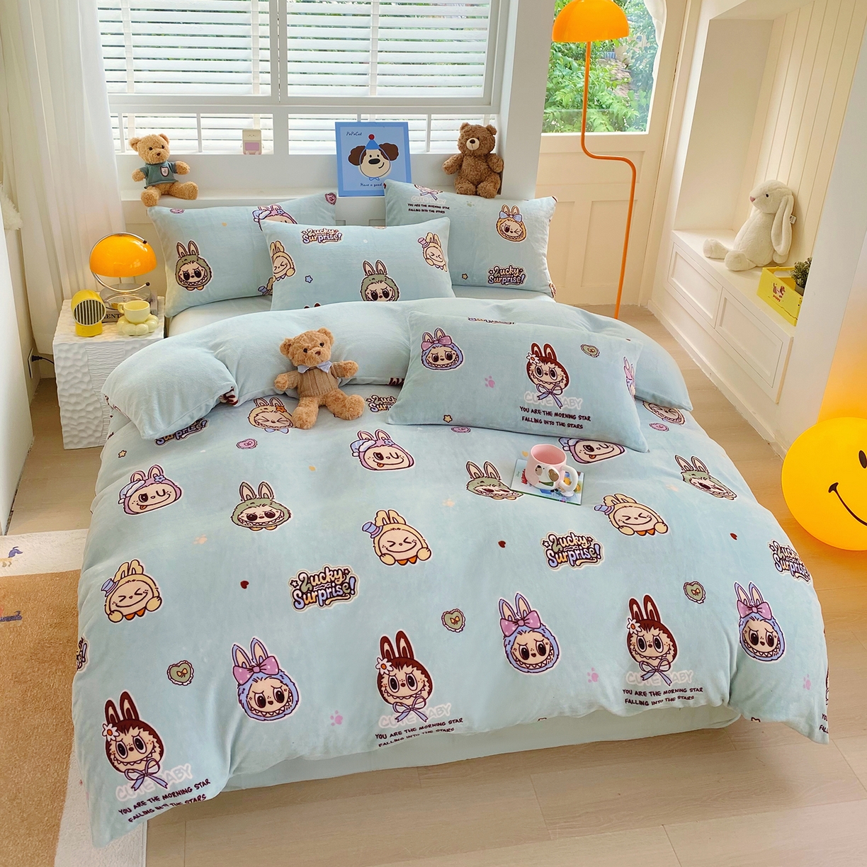 91家纺网 家纺一手货源 找家纺 悦织湾家纺 2025新款高克重牛奶绒印花四件套床单床笠轻奢时尚床上用品三四件套被套 拉布布