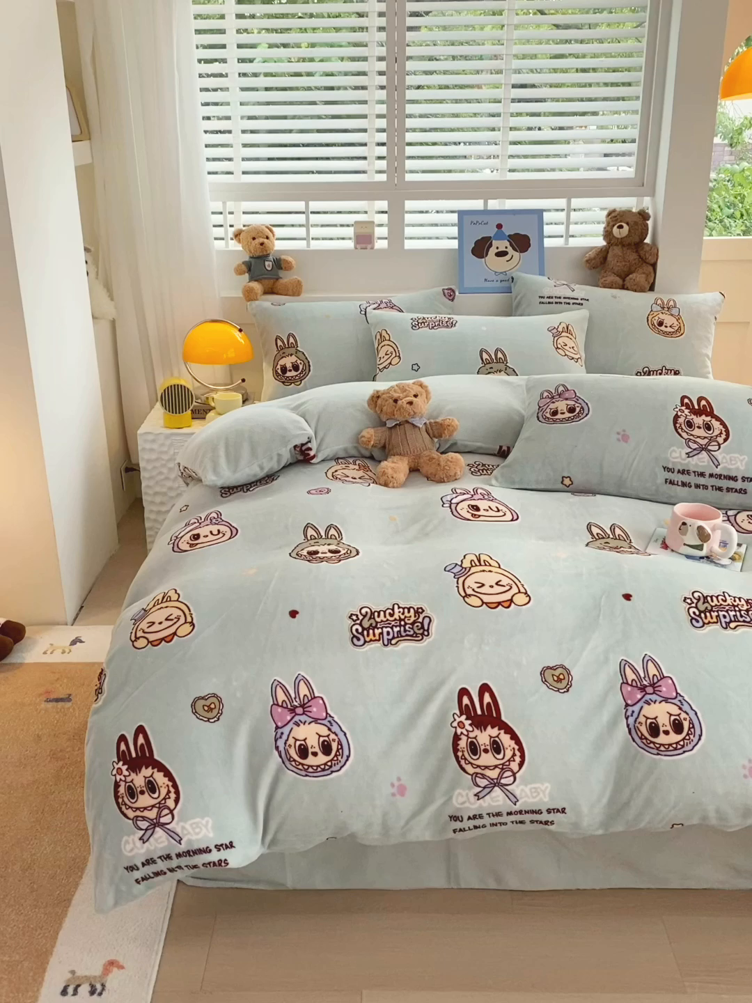 91家纺网 家纺一手货源 找家纺 悦织湾家纺 2025新款高克重牛奶绒印花四件套床单床笠轻奢时尚床上用品三四件套被套 拉布布