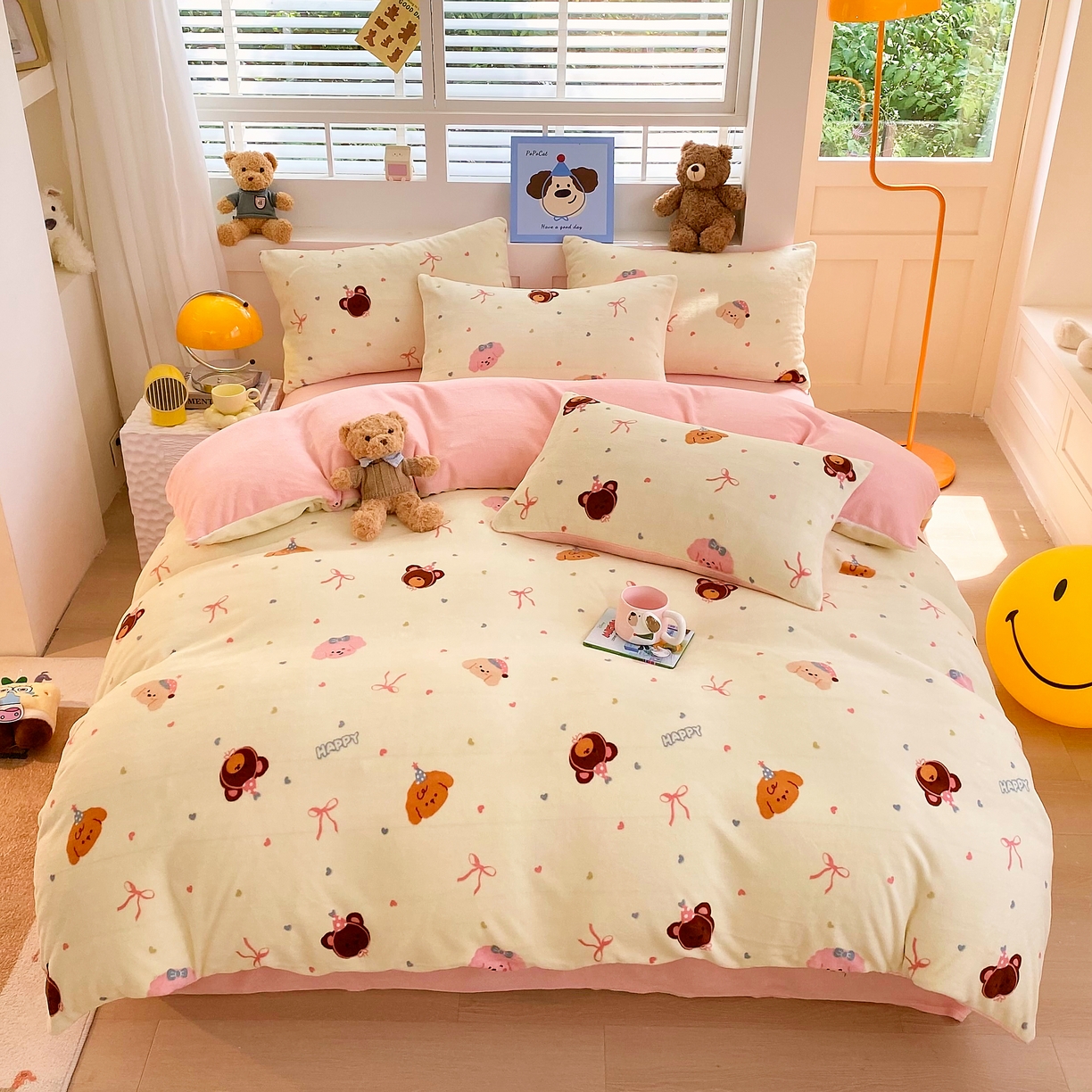 悦织湾家纺 2025新款高克重牛奶绒印花四件套床单床笠轻奢时尚床上用品三四件套被套 美梦