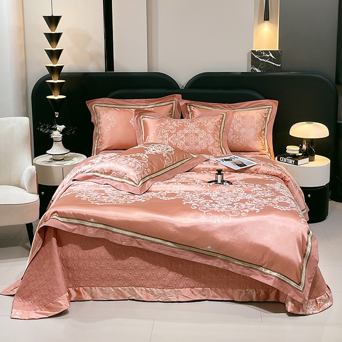 91家纺网 家纺一手货源 找家纺 （总）小时代家纺 2025新款纯棉贡缎提花夹棉床盖四件套