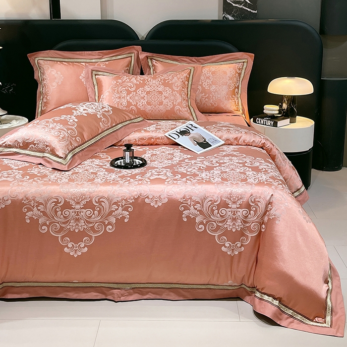 91家纺网 家纺一手货源 找家纺 小时代家纺 2025新款纯棉贡缎提花夹棉床盖四件套 查尔斯-血牙