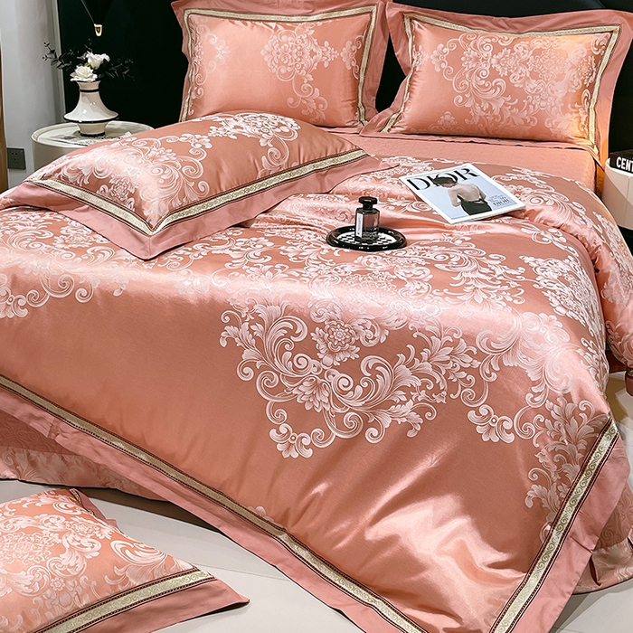 91家纺网 家纺一手货源 找家纺 小时代家纺 2025新款纯棉贡缎提花夹棉床盖四件套 查尔斯-血牙