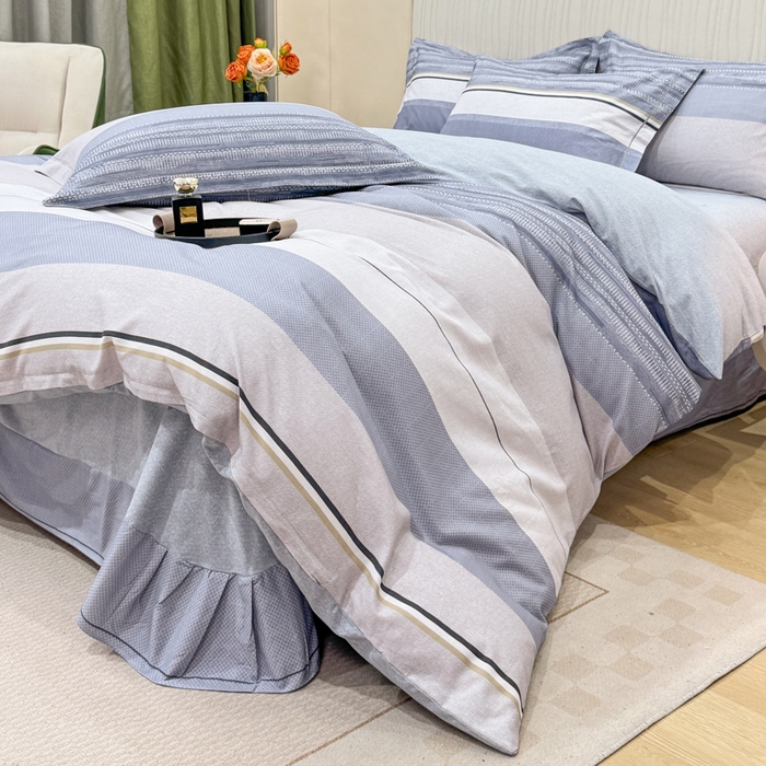 91家纺网 家纺一手货源 找家纺 凌鼎 2025新款100%全棉磨毛四件套数码印花加厚纯棉磨毛四件套北海道兰