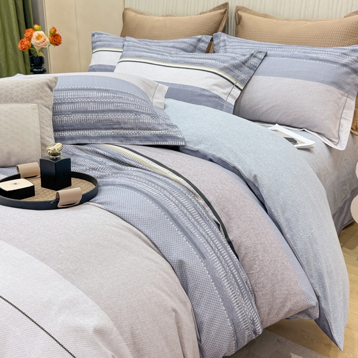 91家纺网 家纺一手货源 找家纺 凌鼎 2025新款100%全棉磨毛四件套数码印花加厚纯棉磨毛四件套北海道兰