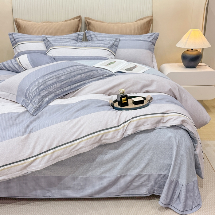 91家纺网 家纺一手货源 找家纺 凌鼎 2025新款100%全棉磨毛四件套数码印花加厚纯棉磨毛四件套北海道兰