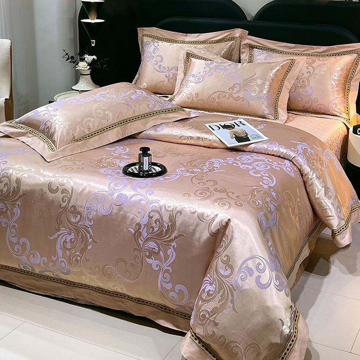 91家纺网 家纺一手货源 找家纺 小时代家纺 2025新款纯棉贡缎提花夹棉床盖四件套 简尚风姿