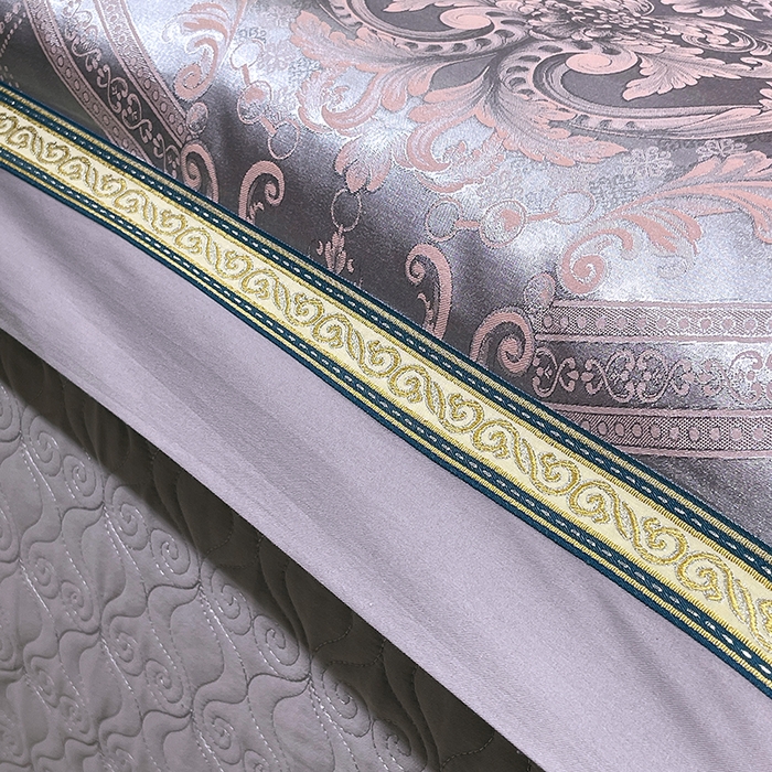 91家纺网 家纺一手货源 找家纺 小时代家纺 2025新款纯棉贡缎提花夹棉床盖四件套 欧式风情