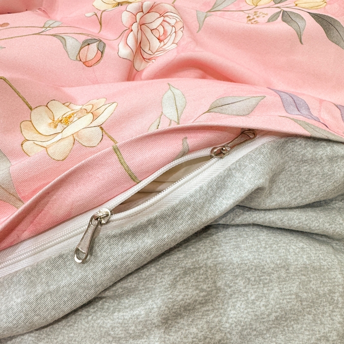 91家纺网 家纺一手货源 找家纺 凌鼎 2025新款100%全棉磨毛四件套数码印花加厚纯棉磨毛四件套缠绵粉