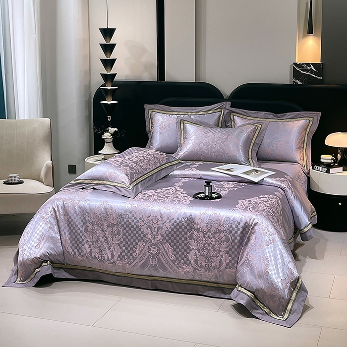 91家纺网 家纺一手货源 找家纺 小时代家纺 2025新款纯棉贡缎提花夹棉床盖四件套 欧式风情