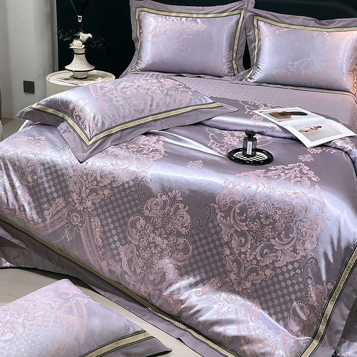 91家纺网 家纺一手货源 找家纺 小时代家纺 2025新款纯棉贡缎提花夹棉床盖四件套 欧式风情