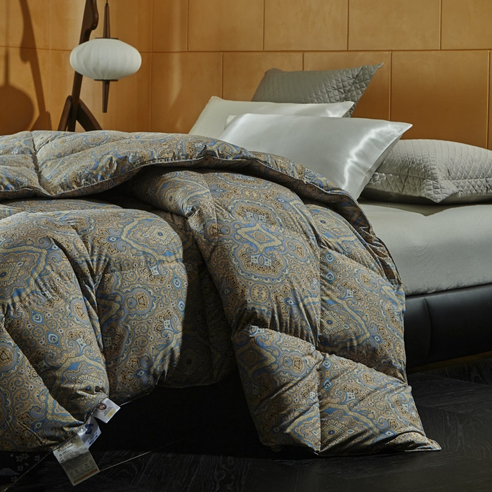 91家纺网 家纺一手货源 找家纺 （总）暖羽屋羽绒馆 2025新款罗斯空间鹅绒丝被子95白鹅绒丝被芯双人婚庆冬被春秋被子被芯