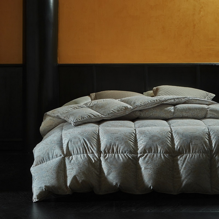 91家纺网 家纺一手货源 找家纺 暖羽屋羽绒馆 2025新款罗斯空间鹅绒丝被子95白鹅绒丝被芯双人婚庆冬被春秋被子被芯 D梦清荷