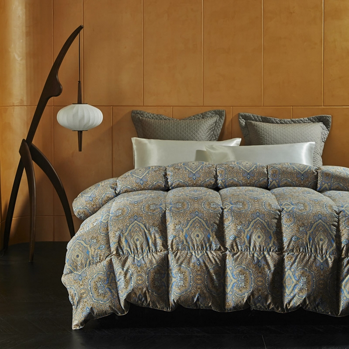 91家纺网 家纺一手货源 找家纺 暖羽屋羽绒馆 2025新款罗斯空间鹅绒丝被子95白鹅绒丝被芯双人婚庆冬被春秋被子被芯 D 罗斯空间