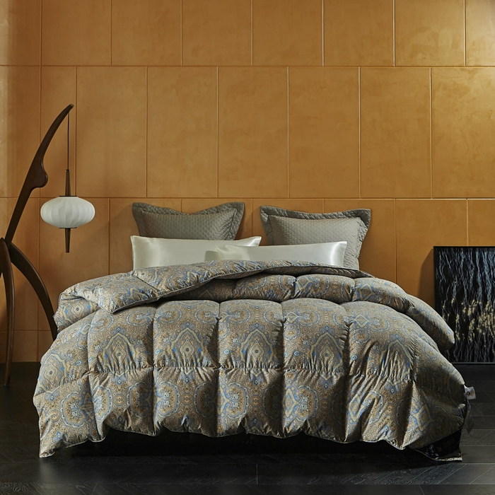 91家纺网 家纺一手货源 找家纺 暖羽屋羽绒馆 2025新款罗斯空间鹅绒丝被子95白鹅绒丝被芯双人婚庆冬被春秋被子被芯 D 罗斯空间