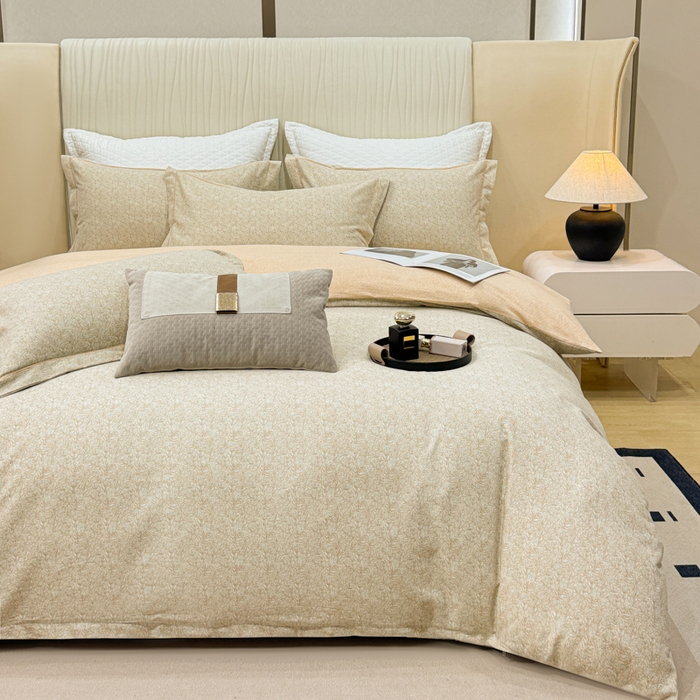 91家纺网 家纺一手货源 找家纺 凌鼎 2025新款100%全棉磨毛四件套数码印花加厚纯棉磨毛四件套如漫咖