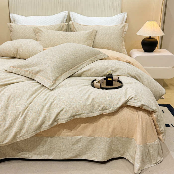 91家纺网 家纺一手货源 找家纺 凌鼎 2025新款100%全棉磨毛四件套数码印花加厚纯棉磨毛四件套如漫咖