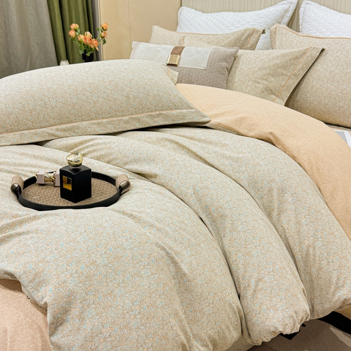 91家纺网 家纺一手货源 找家纺 凌鼎 2025新款100%全棉磨毛四件套数码印花加厚纯棉磨毛四件套如漫咖