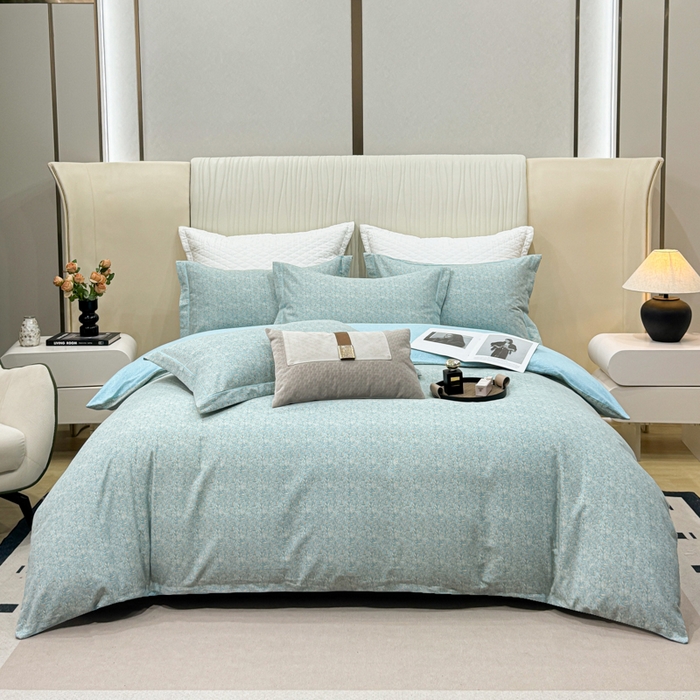 凌鼎 2025新款100%全棉磨毛四件套数码印花加厚纯棉磨毛四件套如漫蓝