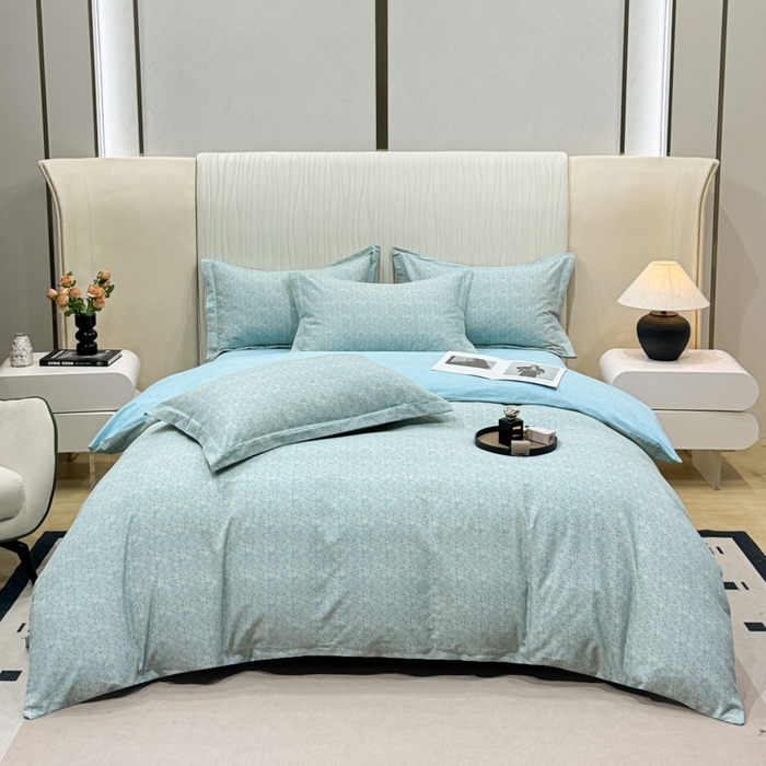 91家纺网 家纺一手货源 找家纺 凌鼎 2025新款100%全棉磨毛四件套数码印花加厚纯棉磨毛四件套如漫蓝