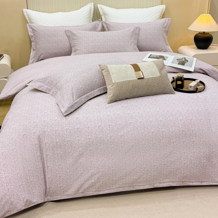 91家纺网 家纺一手货源 找家纺 凌鼎 2025新款100%全棉磨毛四件套数码印花加厚纯棉磨毛四件套如漫紫