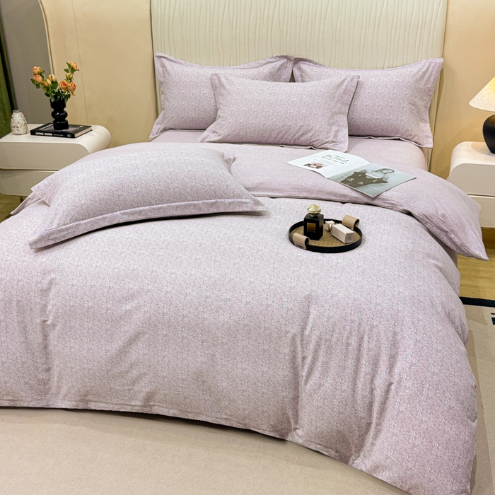 91家纺网 家纺一手货源 找家纺 凌鼎 2025新款100%全棉磨毛四件套数码印花加厚纯棉磨毛四件套如漫紫