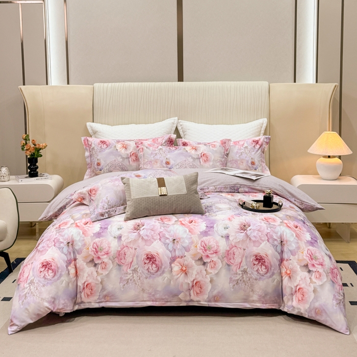 91家纺网 家纺一手货源 找家纺 凌鼎 2025新款100%全棉磨毛四件套数码印花加厚纯棉磨毛四件套盛夏