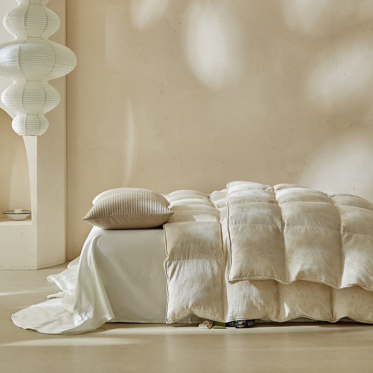 91家纺网 家纺一手货源 找家纺 （总）暖羽屋羽绒馆 2025新款乐町加厚羽毛被子95鹅绒丝被芯羽绒被加厚双人冬被子被芯