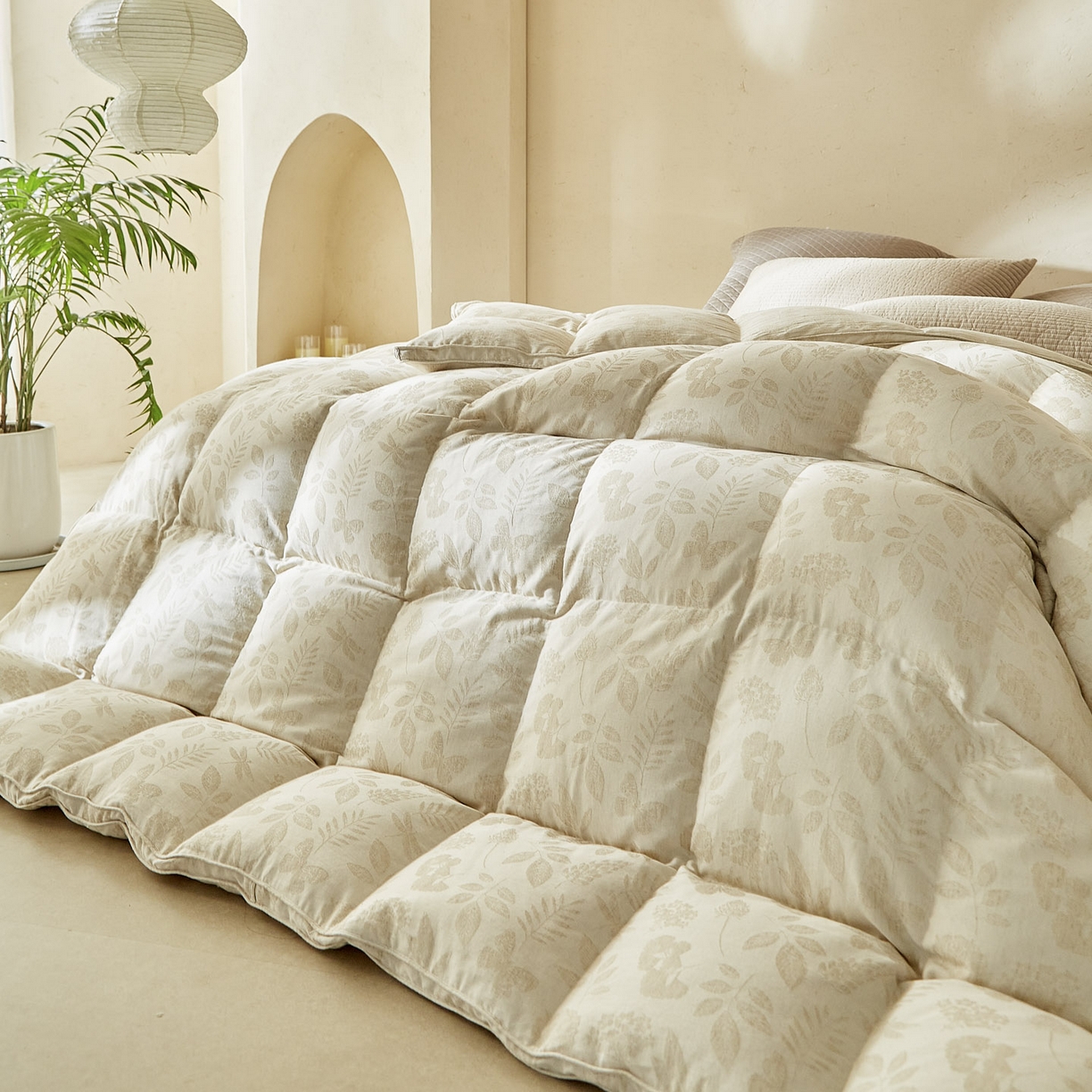 91家纺网 家纺一手货源 找家纺 （总）暖羽屋羽绒馆 2025新款乐町加厚羽毛被子95鹅绒丝被芯羽绒被加厚双人冬被子被芯