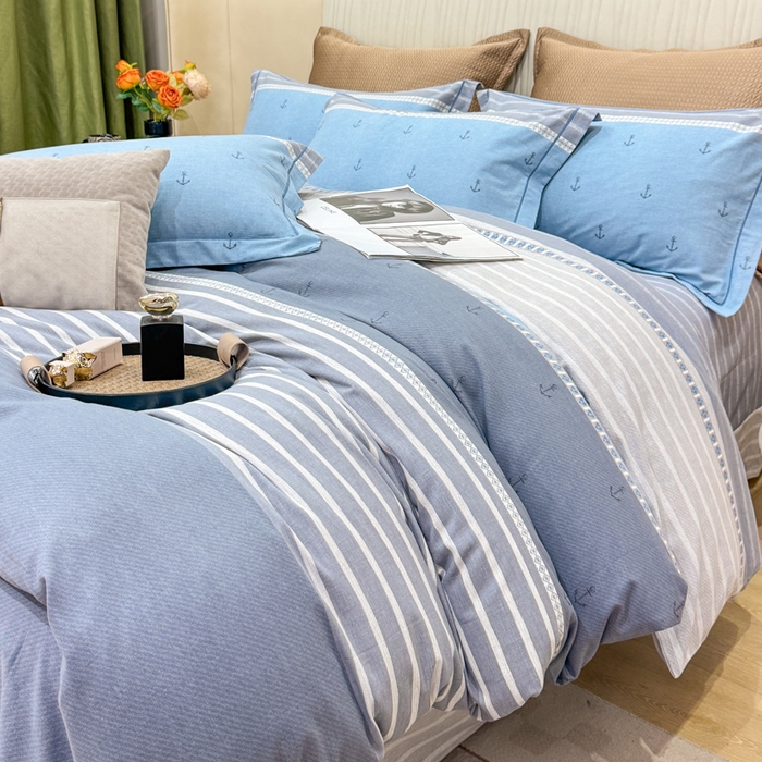 91家纺网 家纺一手货源 找家纺 凌鼎 2025新款100%全棉磨毛四件套数码印花加厚纯棉磨毛四件套西雅图兰