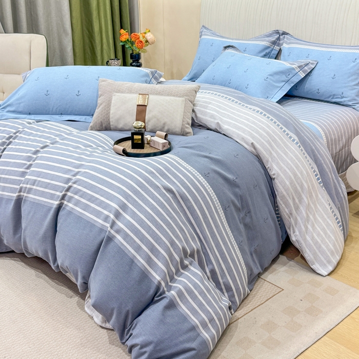 91家纺网 家纺一手货源 找家纺 凌鼎 2025新款100%全棉磨毛四件套数码印花加厚纯棉磨毛四件套西雅图兰