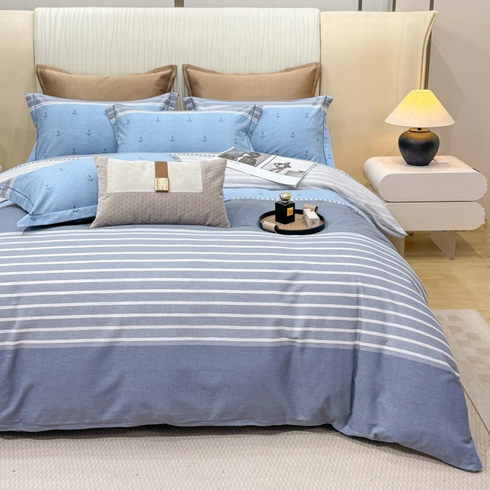 91家纺网 家纺一手货源 找家纺 凌鼎 2025新款100%全棉磨毛四件套数码印花加厚纯棉磨毛四件套西雅图兰