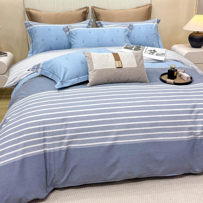 91家纺网 家纺一手货源 找家纺 凌鼎 2025新款100%全棉磨毛四件套数码印花加厚纯棉磨毛四件套西雅图兰