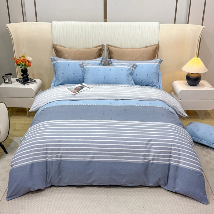 91家纺网 家纺一手货源 找家纺 凌鼎 2025新款100%全棉磨毛四件套数码印花加厚纯棉磨毛四件套西雅图兰