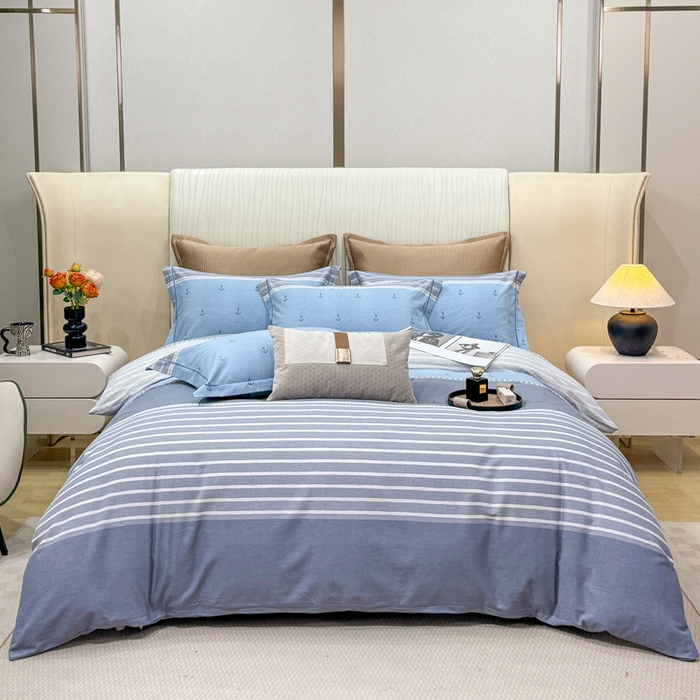 凌鼎 2025新款100%全棉磨毛四件套数码印花加厚纯棉磨毛四件套西雅图兰