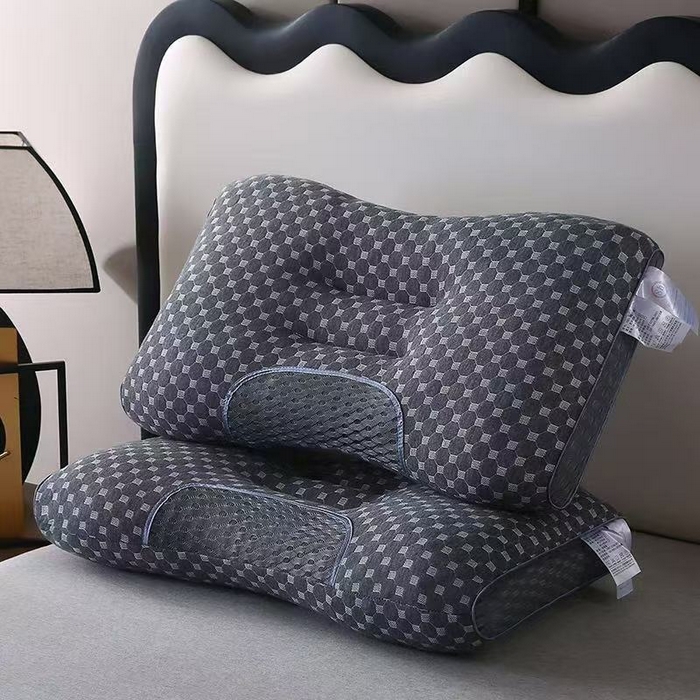 91家纺网 家纺一手货源 找家纺 （总）锦鲤枕芯 2025新款3D针织黑色水立方SPA按摩枕枕头枕芯