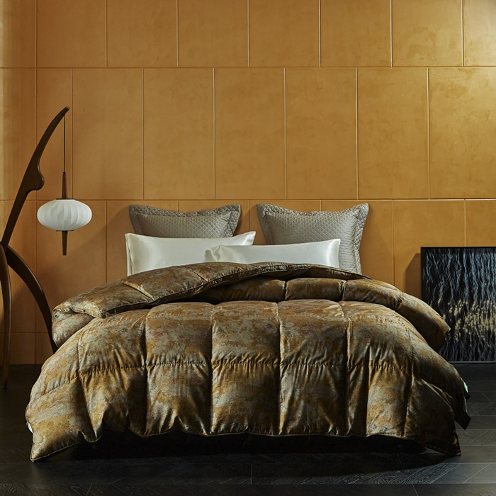 暖羽屋羽绒馆 2025新款水墨羽绒被子95白鹅绒丝被芯古典中国风加厚羽毛被冬被春秋被子被芯 X 枫林晚