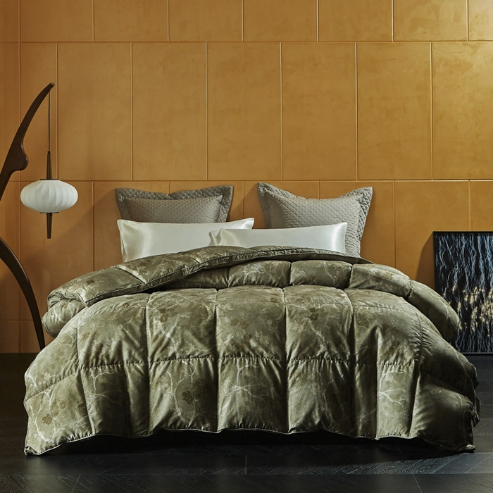 91家纺网 家纺一手货源 找家纺 暖羽屋羽绒馆 2025新款水墨羽绒被子95白鹅绒丝被芯古典中国风加厚羽毛被冬被春秋被子被芯 X 水墨江南