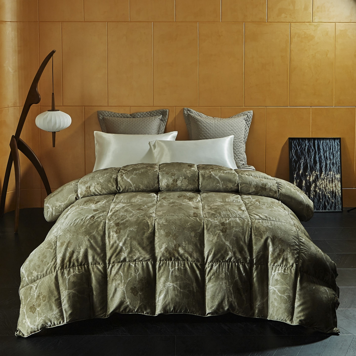 暖羽屋羽绒馆 2025新款绒子95鸭绒被子水墨双人国风冬被羽绒被子羽绒被子被芯 X 枫林晚