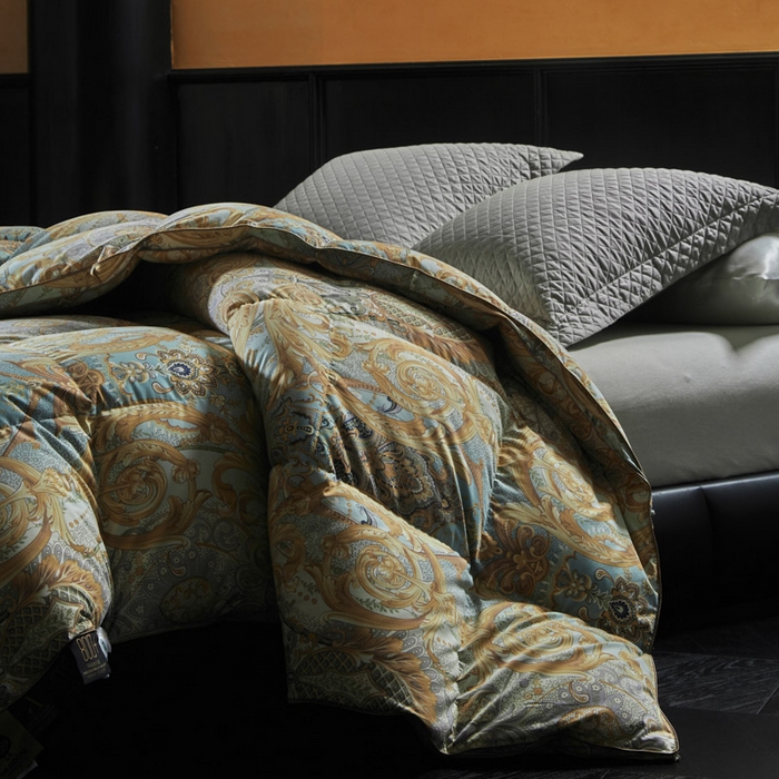 91家纺网 家纺一手货源 找家纺 （总）暖羽屋羽绒馆 2025新款樊若高端羽绒被白鹅绒丝被子羽毛被子加厚冬被婚庆双人春秋被子被芯