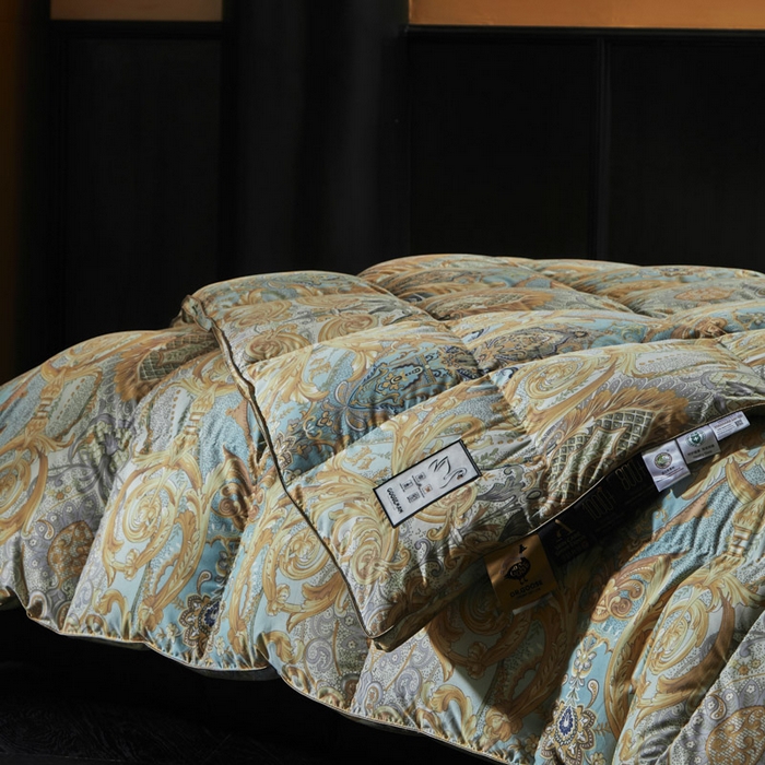 91家纺网 家纺一手货源 找家纺 （总）暖羽屋羽绒馆 2025新款樊若高端羽绒被白鹅绒丝被子羽毛被子加厚冬被婚庆双人春秋被子被芯