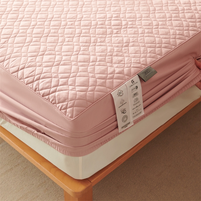 91家纺网 家纺一手货源 找家纺 淼铭家纺 2025秋冬新款夹棉床护笠单品床笠床笠单件 香妃粉