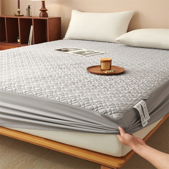 淼铭家纺 2025秋冬新款夹棉床护笠单品床笠床笠单件 金属灰