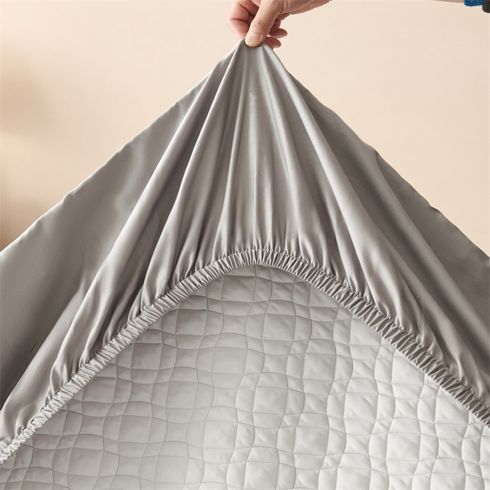 91家纺网 家纺一手货源 找家纺 淼铭家纺 2025秋冬新款夹棉床护笠单品床笠床笠单件 金属灰