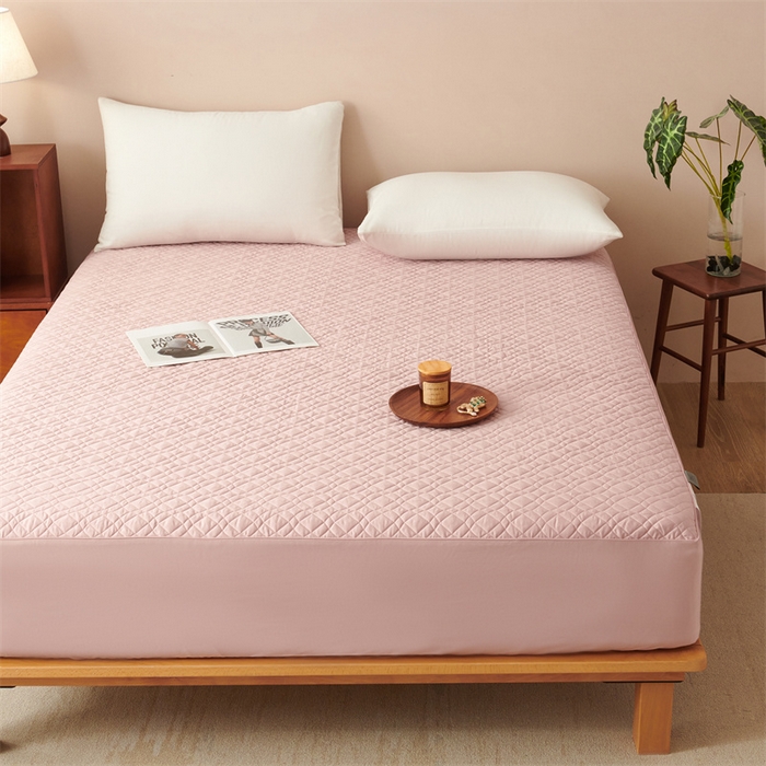 91家纺网 家纺一手货源 找家纺 淼铭家纺 2025秋冬新款夹棉床护笠单品床笠床笠单件 香妃粉