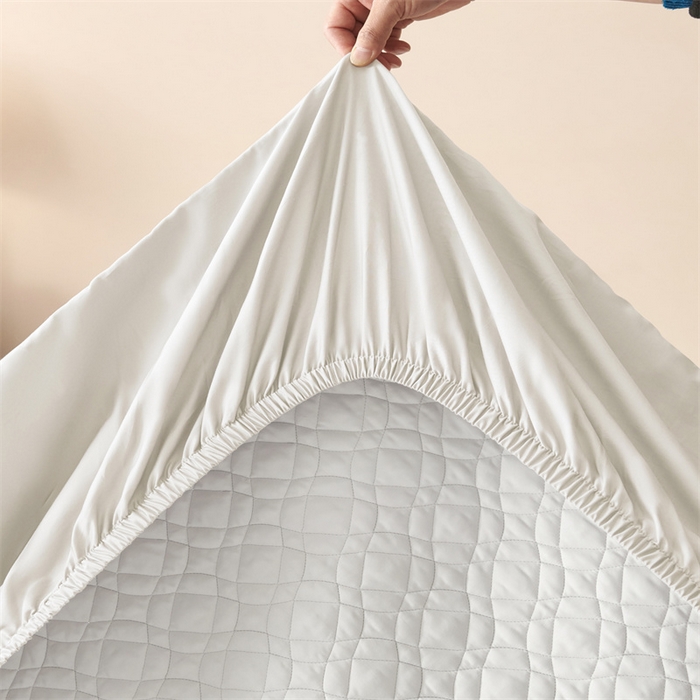 91家纺网 家纺一手货源 找家纺 淼铭家纺 2025秋冬新款夹棉床护笠单品床笠床笠单件 米白