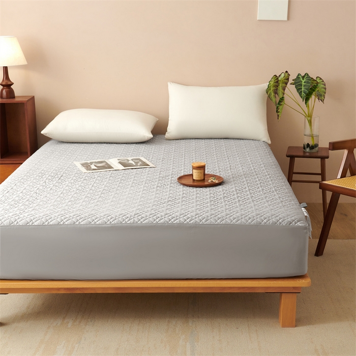 91家纺网 家纺一手货源 找家纺 淼铭家纺 2025秋冬新款夹棉床护笠单品床笠床笠单件 金属灰