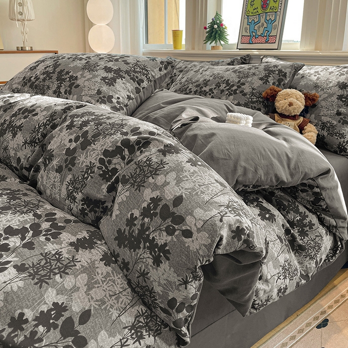 91家纺网 家纺一手货源 找家纺 （总）忆生活 2025新款秋冬复古风全棉加厚磨毛四件套