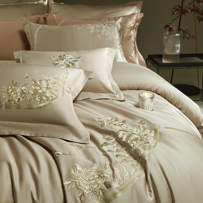 91家纺网 家纺一手货源 找家纺 淼铭家纺 2025新款国风系列长绒棉四件套-蝶恋花蝶恋花-金