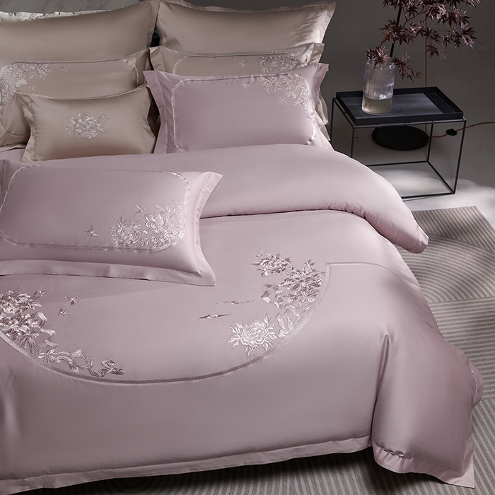 91家纺网 家纺一手货源 找家纺 淼铭家纺 2025新款国风系列长绒棉四件套-蝶恋花蝶恋花-紫色