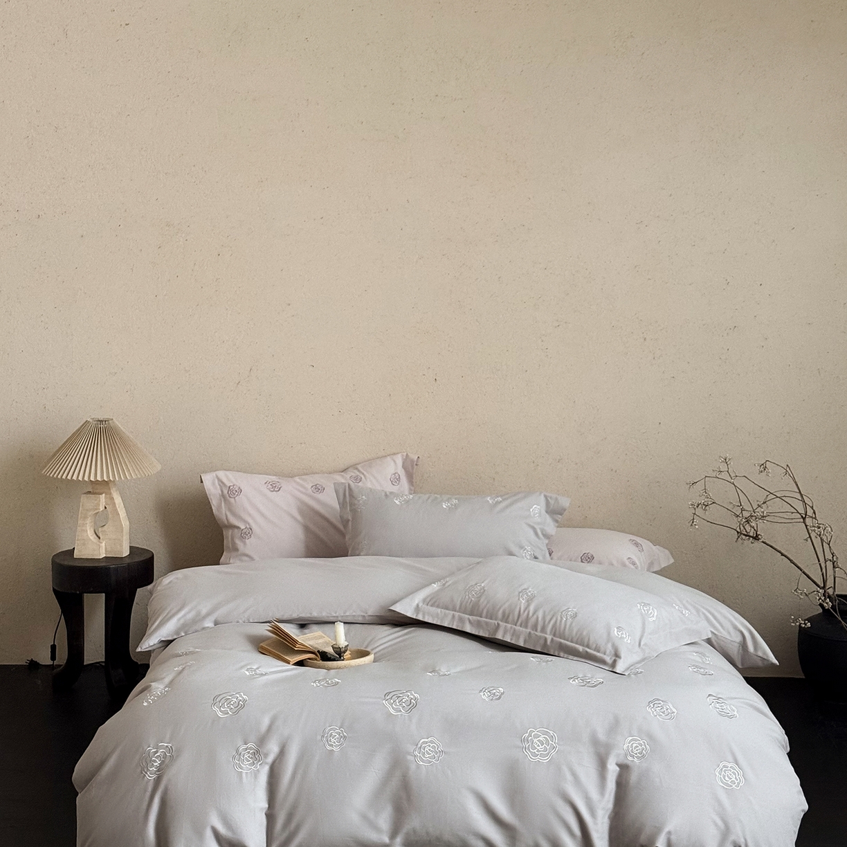 佳汐蓝家纺 2025新款全棉百支暖绒磨毛四件套-伊瓦尔 伊瓦尔 灰